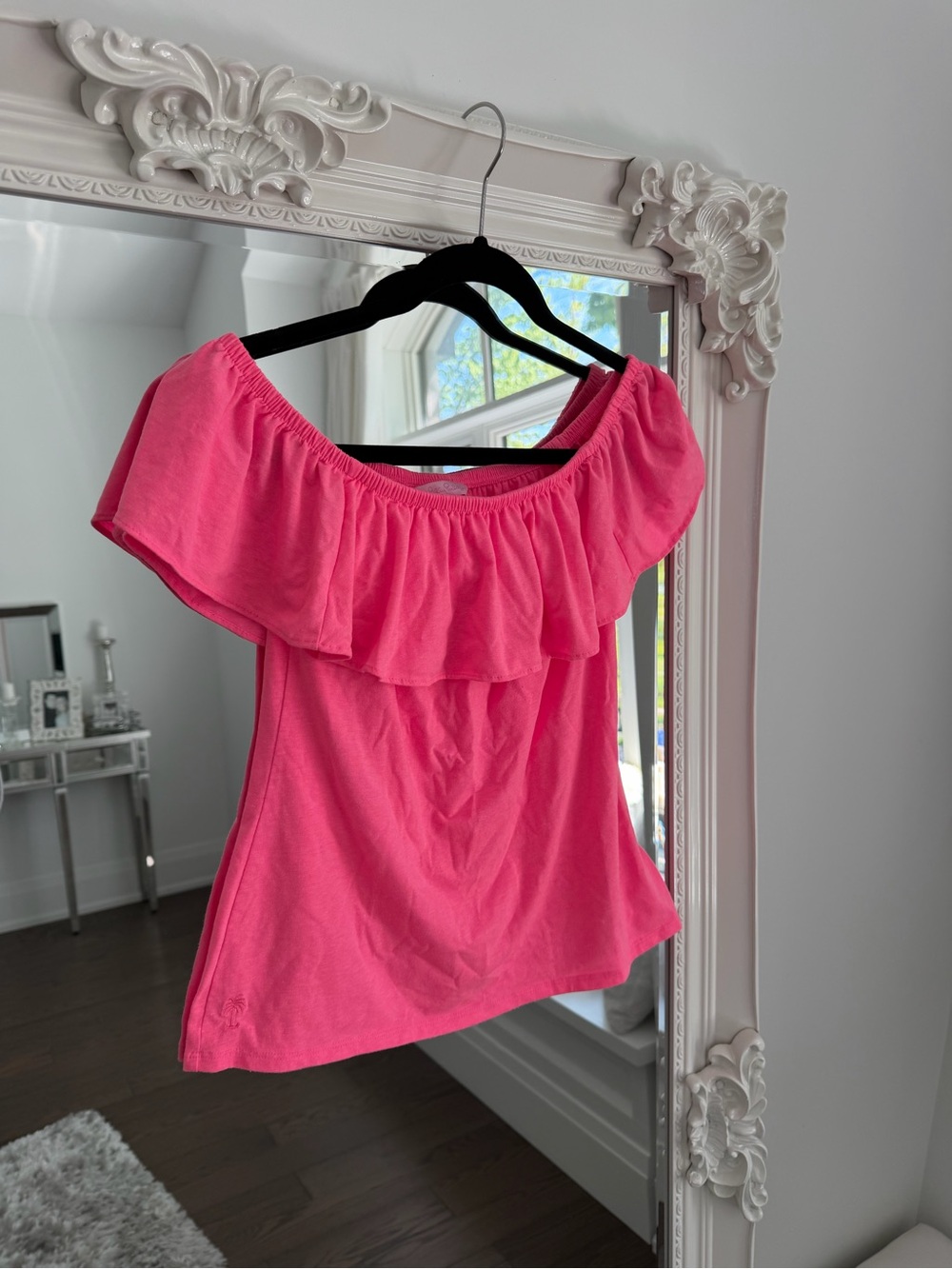 Lilly Pulitzer Hot Pink Off-Shoulder Ruffle Camisole